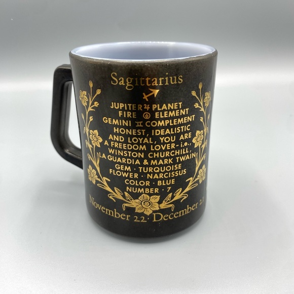 Federal Zodiac Glass Mug | Vintage Sagittarius Mug Federal Glass - Picture 4 of 5